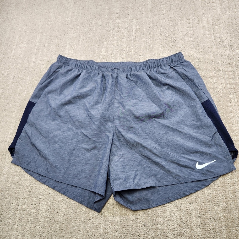 Nike Running Challenger Shorts Men XL Breif Lined Blue 5" Dri Fit Training‎